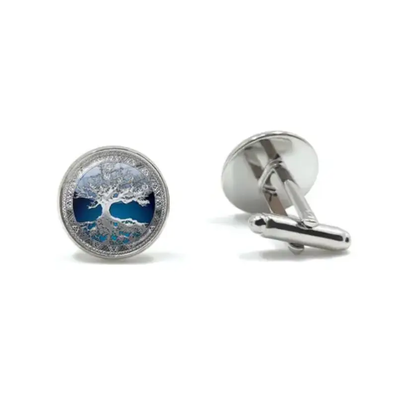 Boutons de manchette arbre de vie pour hommes, ensemble de boutons de manchette pour…